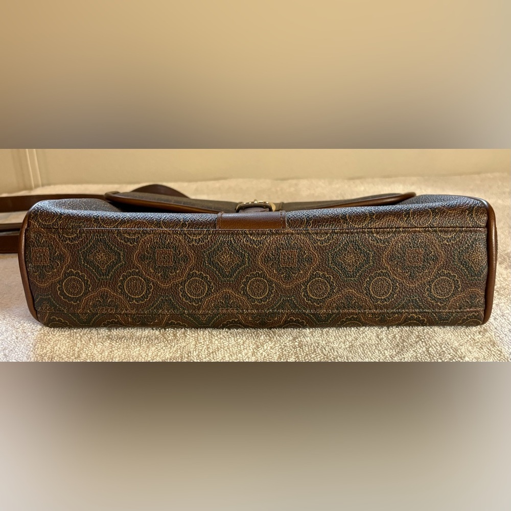 VTG Liz Claiborne Crossbody Brown Paisley Leather Purse Bag - Picture 13 of 16